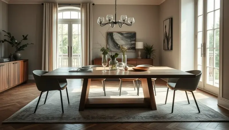 Mesa Calligaris Allunga2 en ambiente real mostrando diseño versátil y líneas limpias en configuración compacta y extendida Mesa Calligaris Allunga2 en comedor moderno con configuración extensible